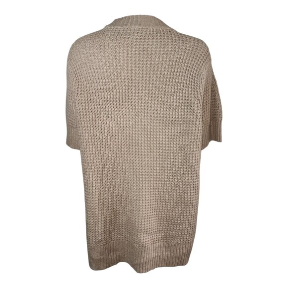 Torrid Sweater Womens Plus Size 3 Chunky Pullover Tan Neutral Short Sleeve - Picture 4 of 9